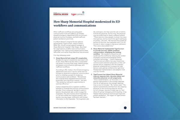 How Sharp Memorial Hospital modernized its ED workflows and communications 5 article 1